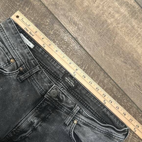 Jack & Jones Men's Slim Fit/Tim Distressed Jean Gray Wash Size 34x32 - Picture 5 of 10